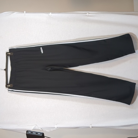 Adidas Originals Men's Three Stripe Classic Warm Up Pants Black White Size L EUC - Picture 2 of 11